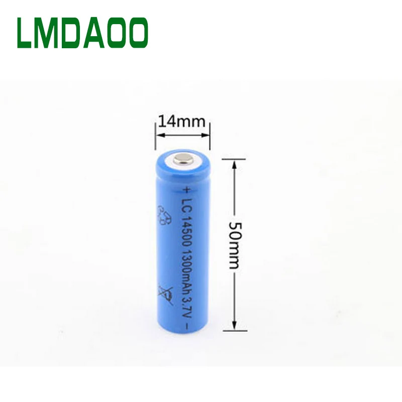 1/2/4 батарейки типа АА 14500 1300mah 3 7 V литиево-ионная аккумуляторные батареи и