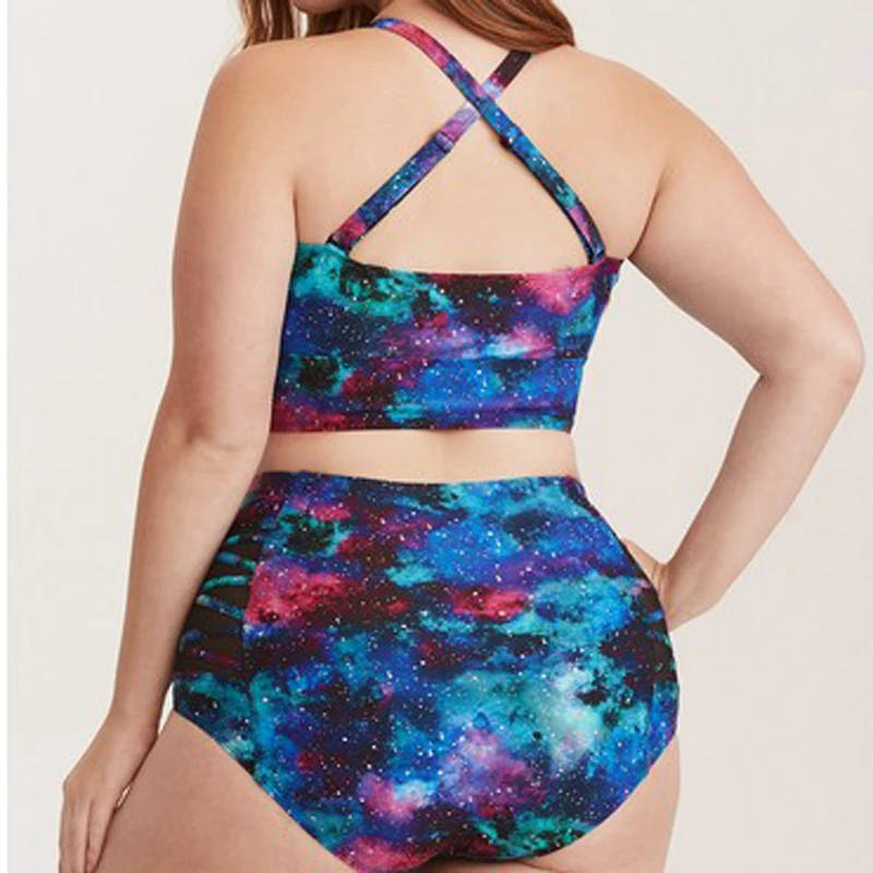

2022 New Plus Size 5XL Bikini Set Push Up Swimwear Women Floral Print Large Brazilian Swimsuit Sexy Bandage bathing suit