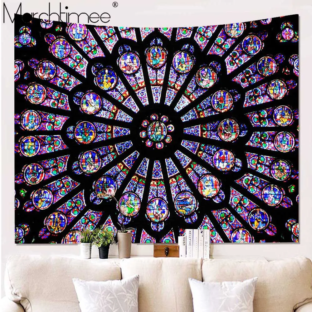 Настенный гобелен в стиле хиппи с мандалой Настенное подвесное одеяло бохо
