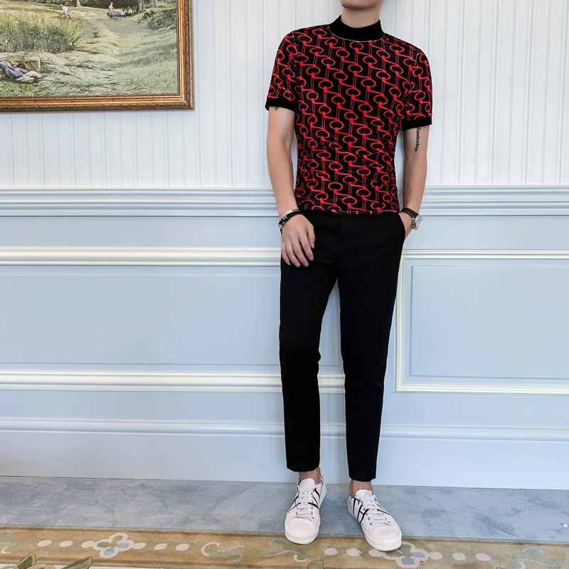Уличная бархатная футболка Homme Slim Fit Chemise модные футболки с принтом Social Club мужские