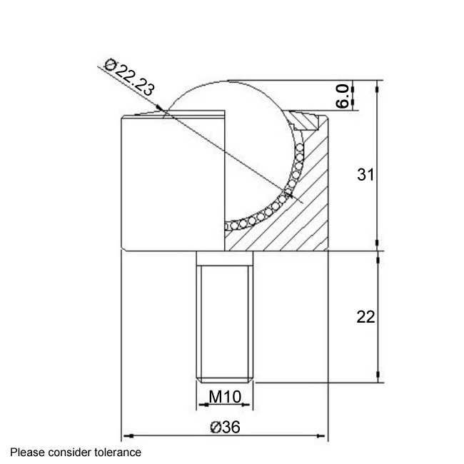 Блок для передачи подшипников M10 крепеж болтов и резьбы из прочной углеродистой