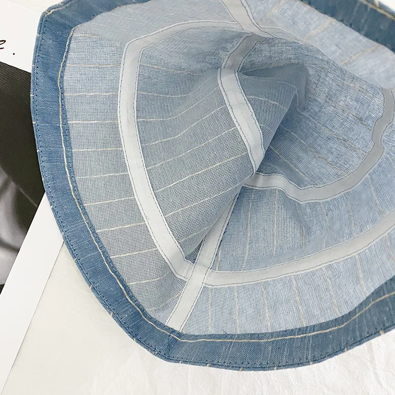 Шляпа Женская солнцезащитная модная дизайнерская Панама в белую синюю бежевую