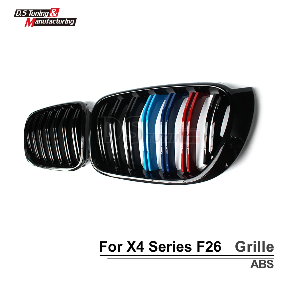 Замена M Цвет 2 slat гонки решетка для BMW X3 F25 LCI X4 F26 SUV Fornt бампер почек гриль 2015 2016 2017