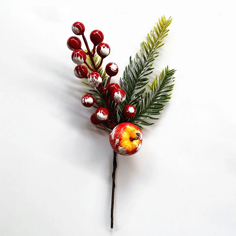 

15 Styles Stamens Holly Pine Cone Mixed Berry Artificial Flower Branches Wedding Christmas Tree Decoration