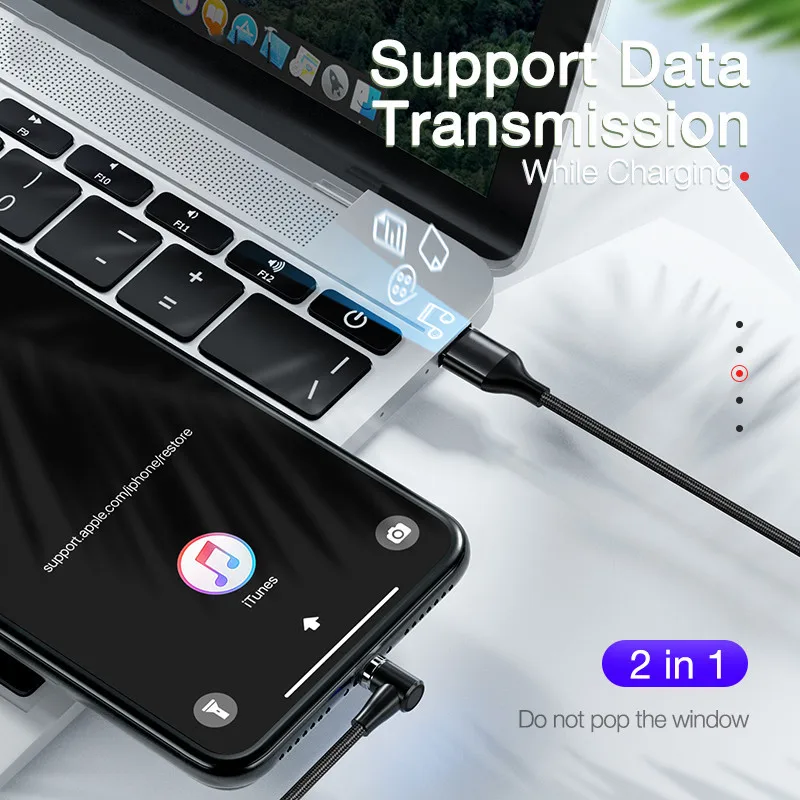 1m 2m Magnetic Cable Fast 3A For iPhone XS Samsung Charger Quick Charge 3.0 Micro USB Type C Magnet Phone Charging Data Cord | Мобильные