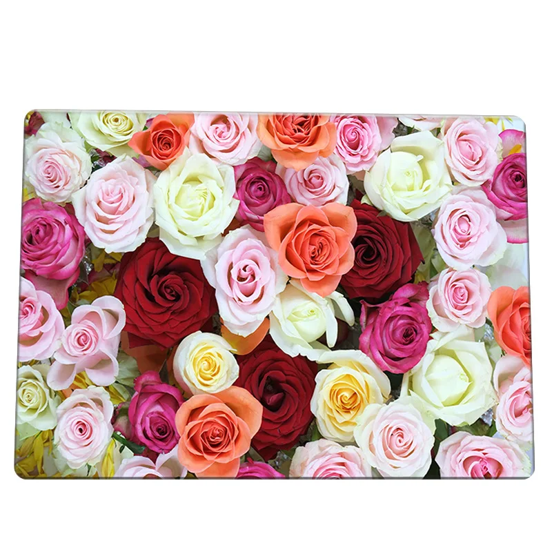 

3D Rose Flower Carpet Rug Multicolor Pink Red Wedding Area Rugs Anti-Slip Living Room Carpets Large Girls Room Mat Home