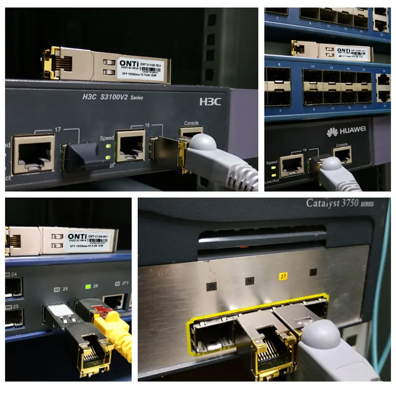 ONTi модулем программирования в производственных условиях RJ45 переключатель гигабитный преобразователь интерфейса 10/100/1000 разъем для программирования в производственных условиях Медь RJ45 модулем программирования в производственных условиях Gigabit Ethernet Порты и разъёмы
