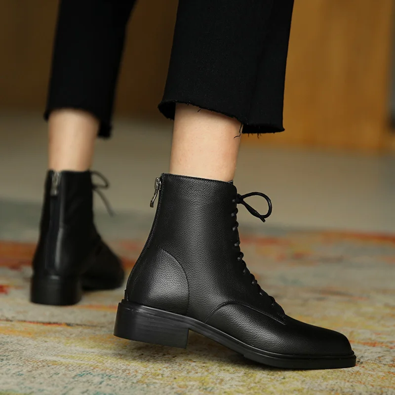 Ботинки мартинсы Mordoan из натуральной воловьей кожи на плоской подошве с