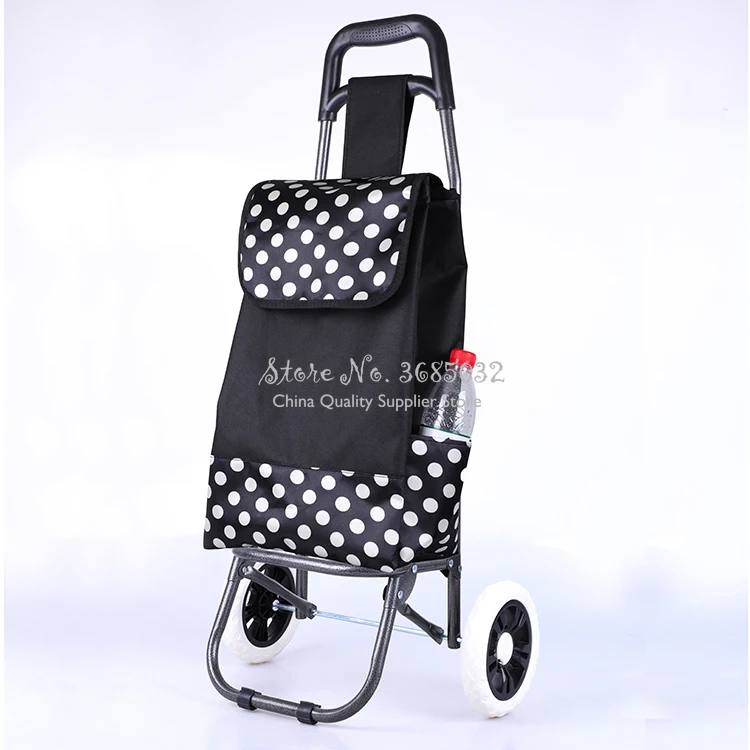 Дешевая складная корзина для покупок с колесо Сгустите стержень Чемодан