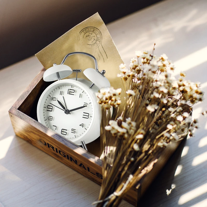 4 дюйма новая круглая двойной громкий звонок Будильник ночной Светильник