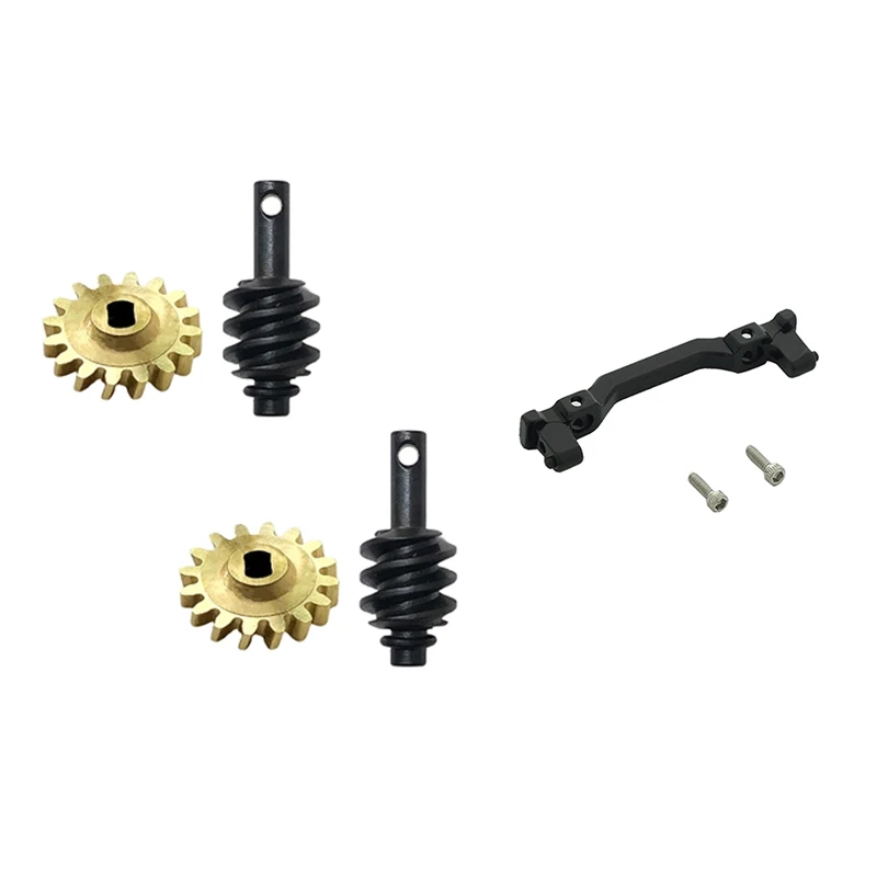 

2 Set Steel Front Rear Axle Gears Overdrive Differential Gears With Metal Front Bumper Mount Fixed Seat
