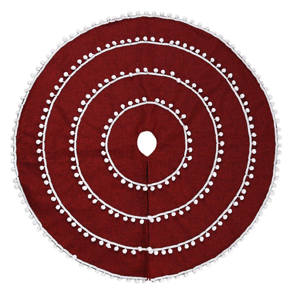 

Праздничные принадлежности, льняная юбка в виде дерева, нетканое полотно 122 см, повседневный красный меховой шар, рождественские аксессуары