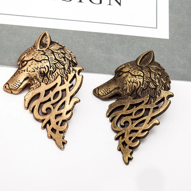Ретро брошь в виде волка винтажный панк воротник булавки значок Броши кнопка для
