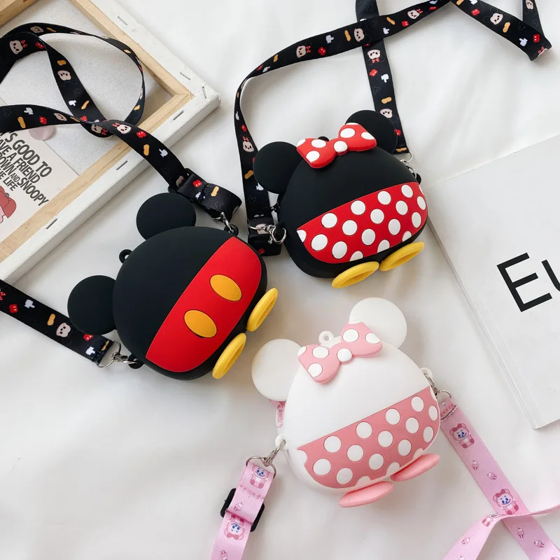 Детский рюкзак Disney в стиле аниме Водонепроницаемая силиконовая сумка с Микки и