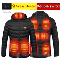 heated vest jacket washable usb charging hooded cotton coat electric heating warm jacket outdoor camping hiking heated jacket
