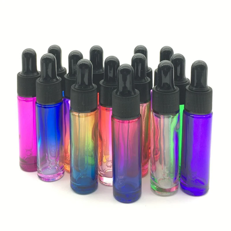5 шт градиентные яркие Духи Стеклянная капельница бутылка 10 мл бутылки с пипеткой