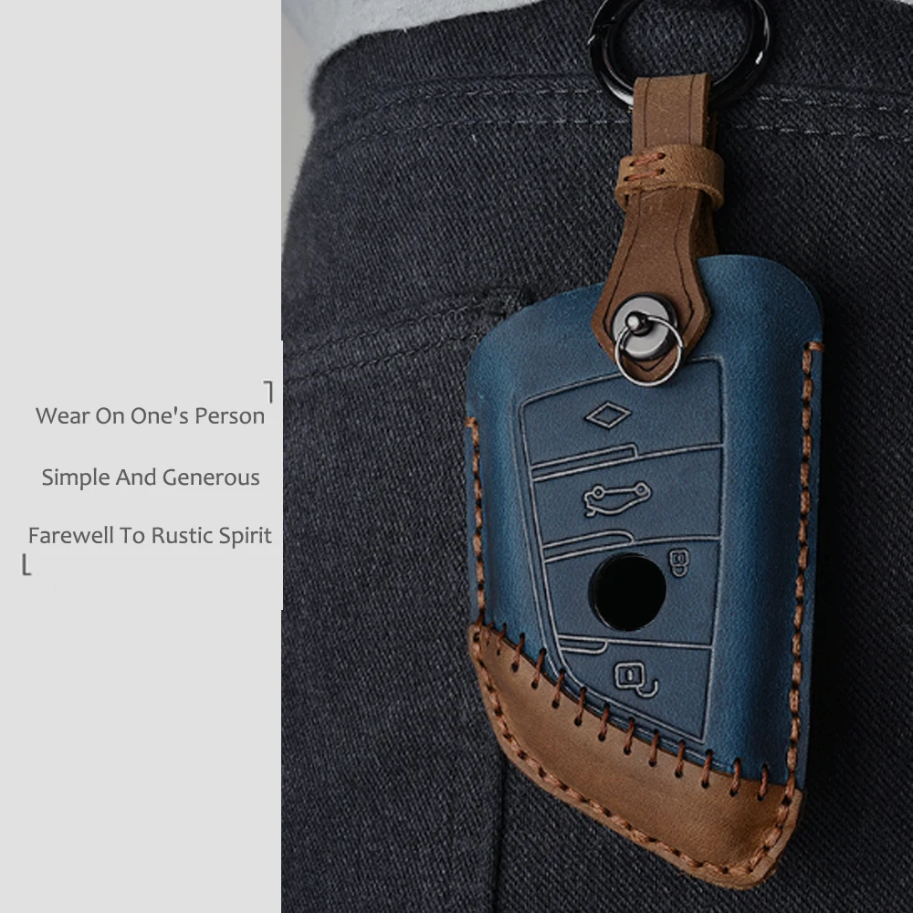Стильный кожаный чехол для автомобильного ключа из кожи BMW X1 X5 X5M X6 X6M 2/7 Series 3