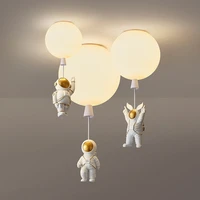 nordic led ceiling light fixture cartoon astronaut balloon lamp for children nursery room bedroom e27 home decor modern lighting