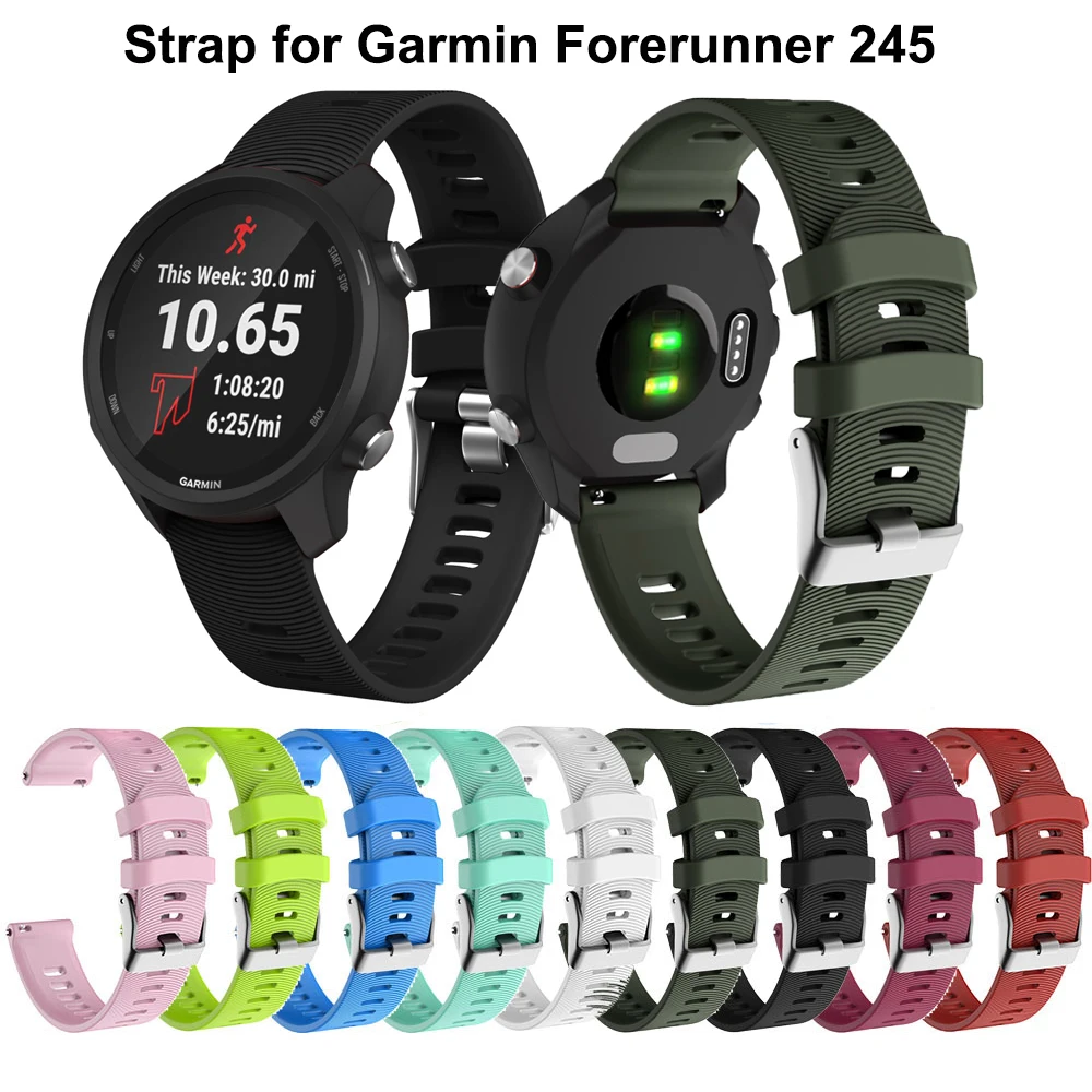 20 мм силиконовый ремешок для Garmin vivoactive 3 Forerunner 645 Сменные Ремешки для наручных часов Garmin Forerunner 245 Band