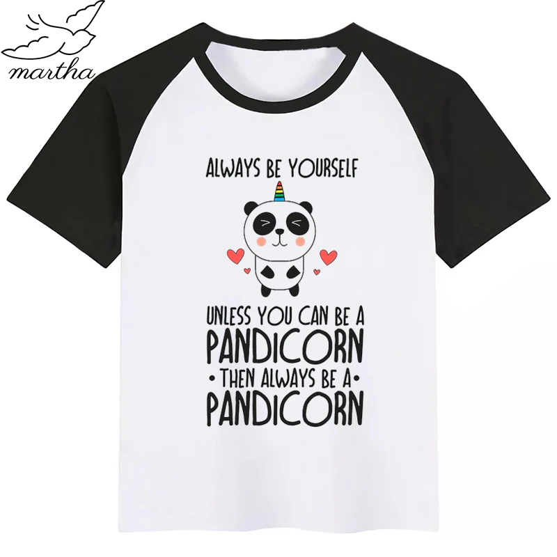 Футболка для мальчиков и девочек с принтом из мультфильма I am a Pandicorn детская