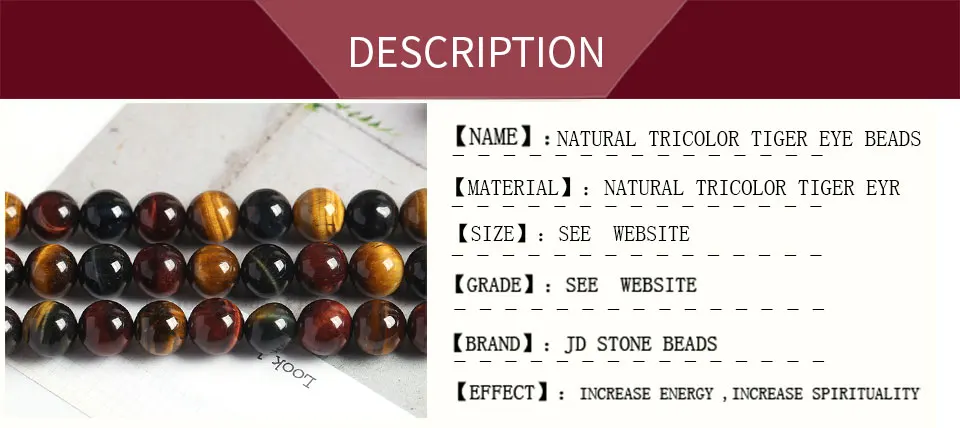 Hot Selling Natural Tricolor Tiger Eyes Loose Gemstone Stone Round Beads For DIY Handmade Jewelry Making Acessorry