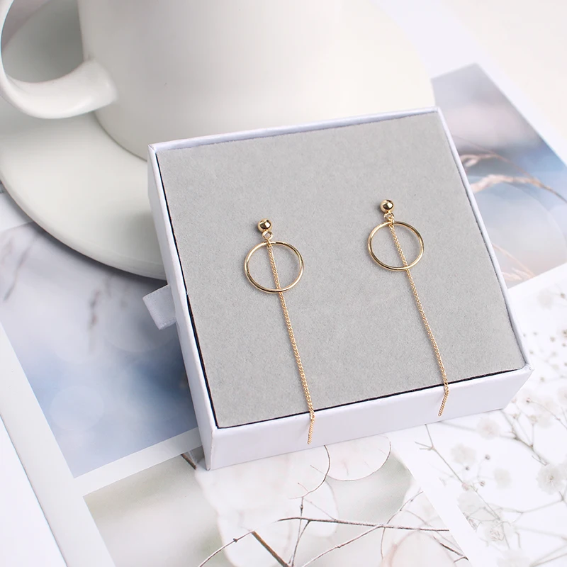 

Ear stud female ring thin long flow temperament super fairy tassel chain circle long show face thin temperament ear line