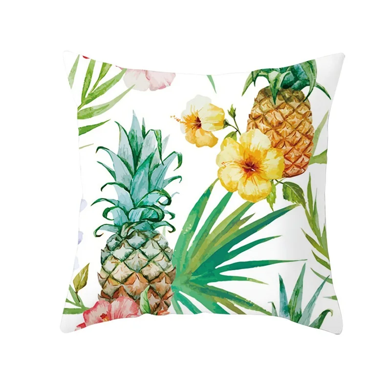 Наволочка для подушки с тропическими листьями кактусами монстера Полиэстеровые