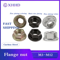 flange nut black carbon 304 a2 70 stainless steel hex flange nylon insert lock nut self locking nylon lock nut