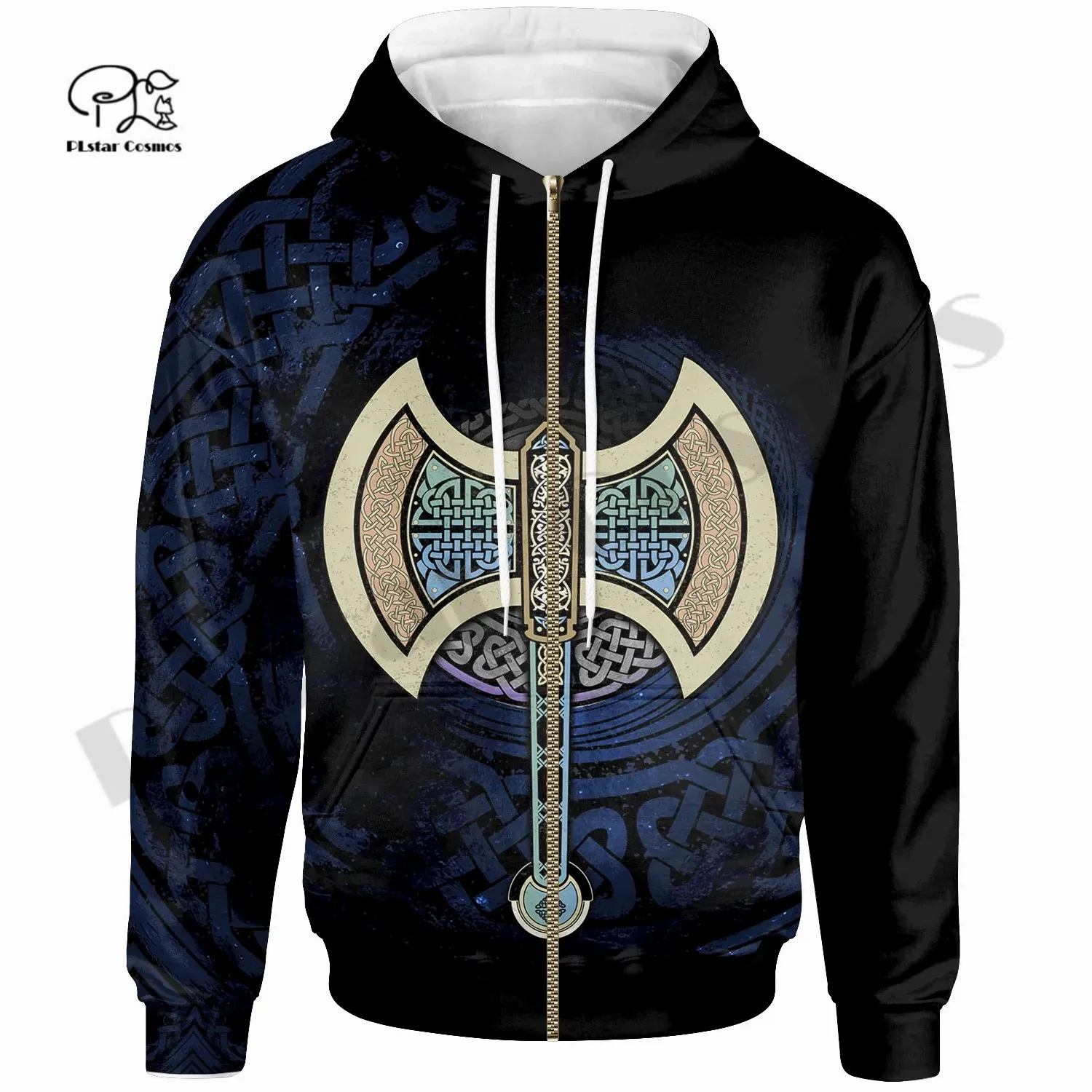 Новинка Уникальные повседневные худи PLstar Cosmos 3DPrint в кельтском ирландском стиле с