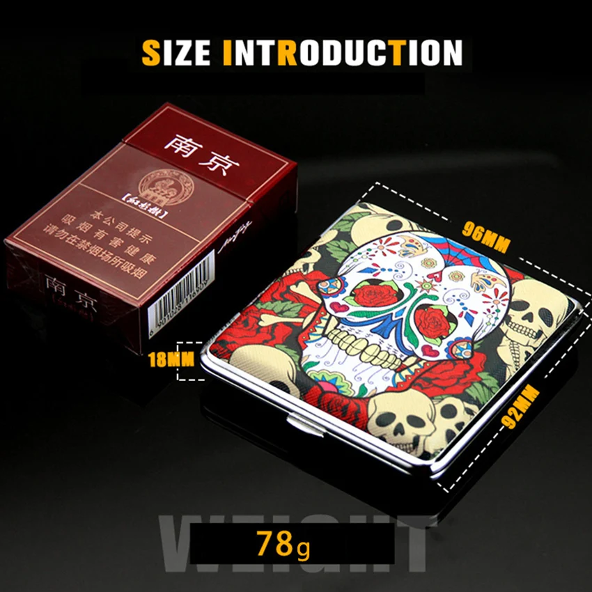 20 палочек коробка для хранения сигарет креативный металлический кожаный