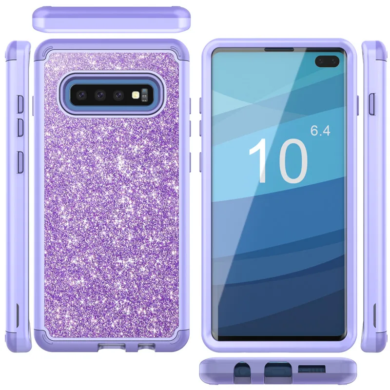 Samsung s9 s10 Plus note9 J3 J7 Блестящий передний и задний 360 Защитный чехол для телефона