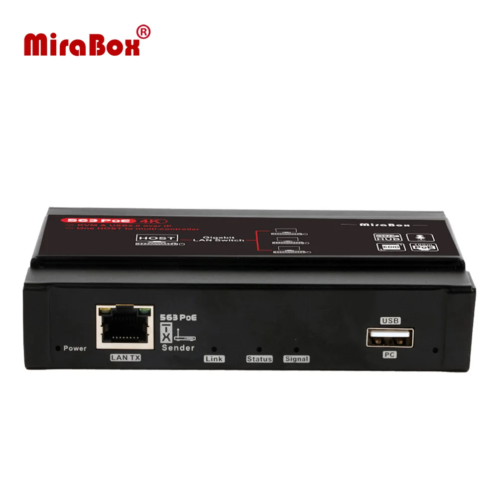 

Mirabox 100m PoE 4K KVM Extender HDMI Extender USB over Cat5e/6 for PC Webcam PS4
