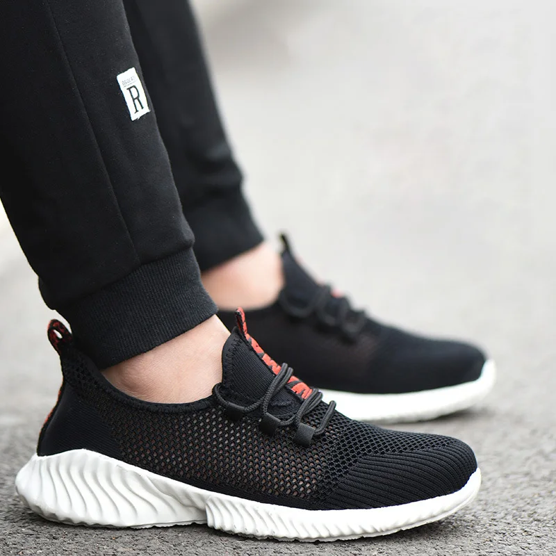 

Breathable Men's Safety Shoes with Steel Toe Cap Non-Slip Puncture-Proof Men Work Boots Lightweight Shoes Working Sneakers