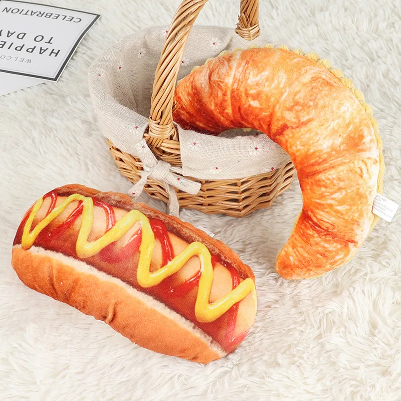 

Игрушка для собак, прочная и устойчивая к укусам зубов, сжимаемая игрушка-хот-дог, сувенир, игрушка для собак