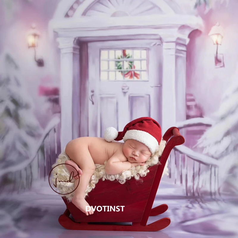 

Dvotinst Newborn Photography Props Baby Posing Bed Christmas Sled Mini Snow Car Fotografia Accessorio Studio Shoot Photo Props