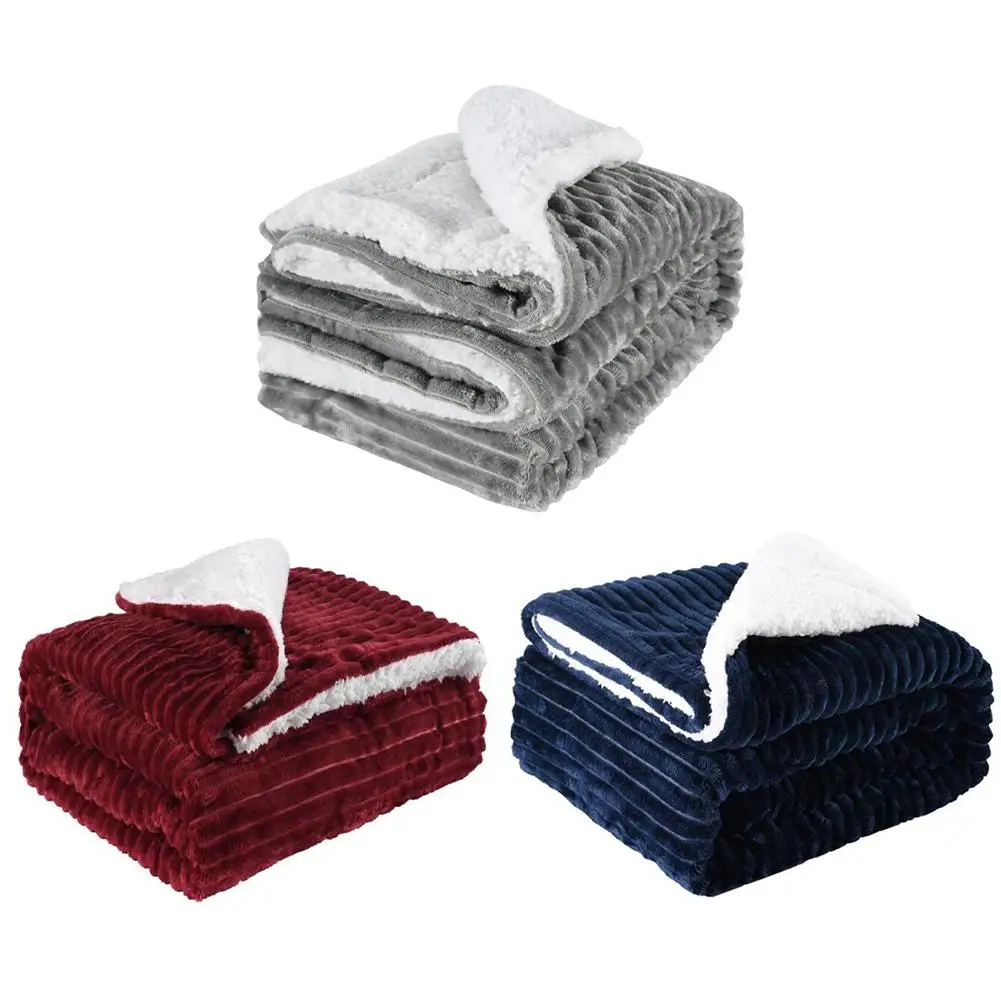 Winter Flannel Fleece Blanket Super Soft Thick Warm Blankets Sofa Office Bed Cars Sleeping Home Textiles | Дом и сад