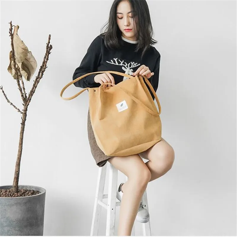 1 шт многоразовые Твердые вельветовые хозяйственные сумки Экологичная