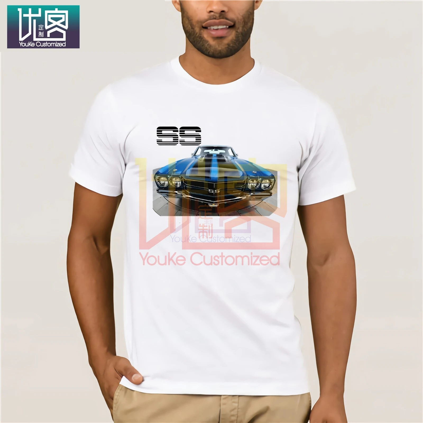 Лидер продаж 2020 Классическая футболка с принтом американского автомобиля Chevelle Ss