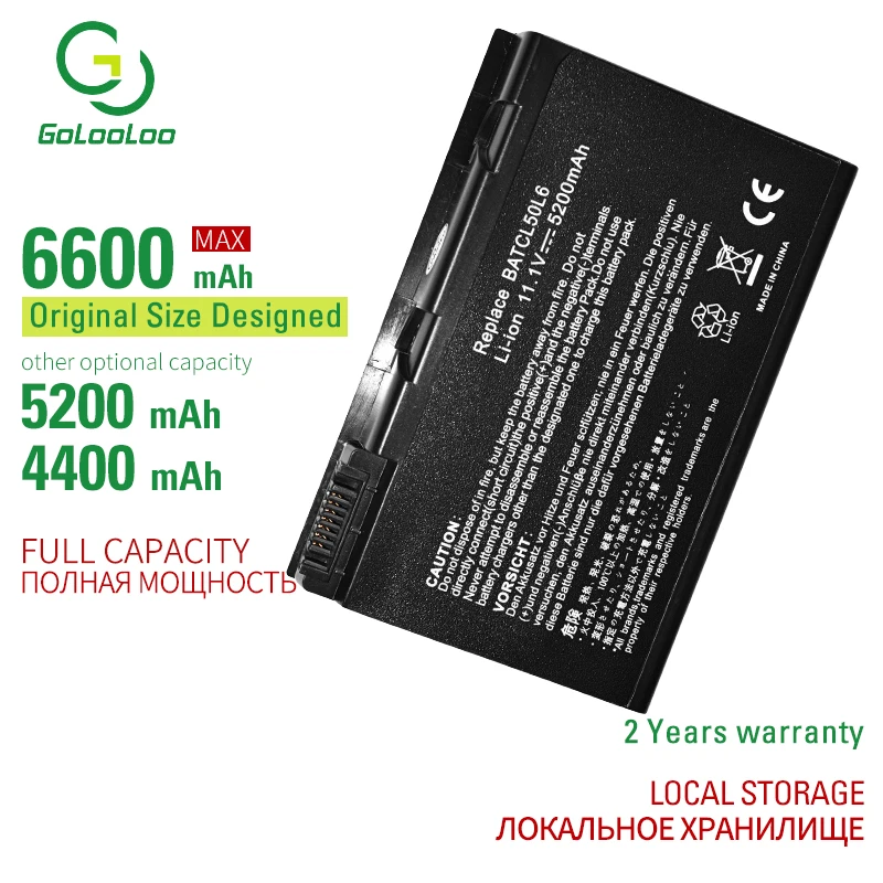 Аккумулятор Golooloo для ноутбуков Acer BATBL50L6 Extensa 5200 TravelMate 2490 4200 4230 4283WLMi 8472 6 ячеек 11 1 В |