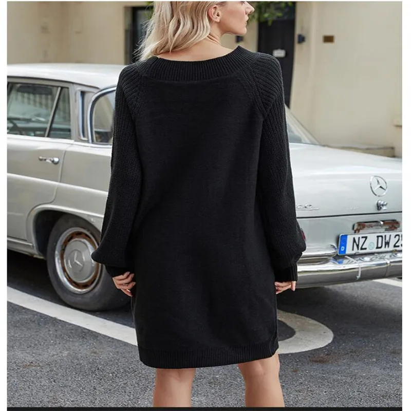 Женский свитер сезон осень-зима 2020 длинная Стильная туника пуловер