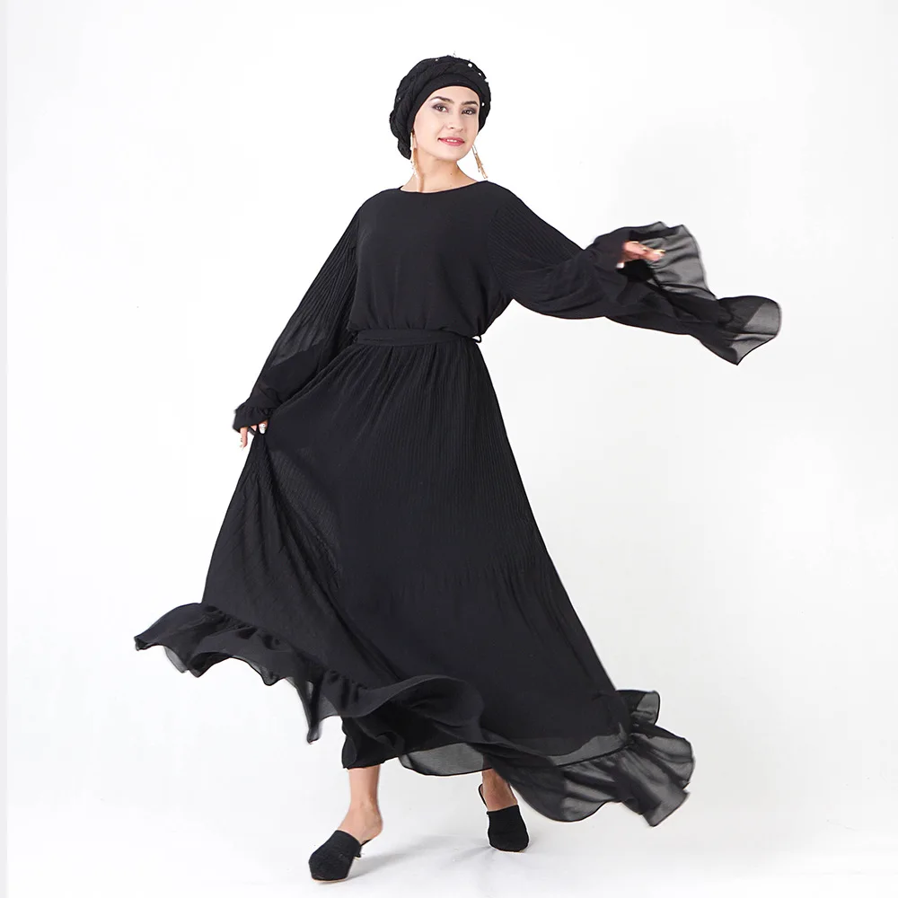 Мусульманское платье с расклешенными рукавами яркое Макси Платье длинная абайя