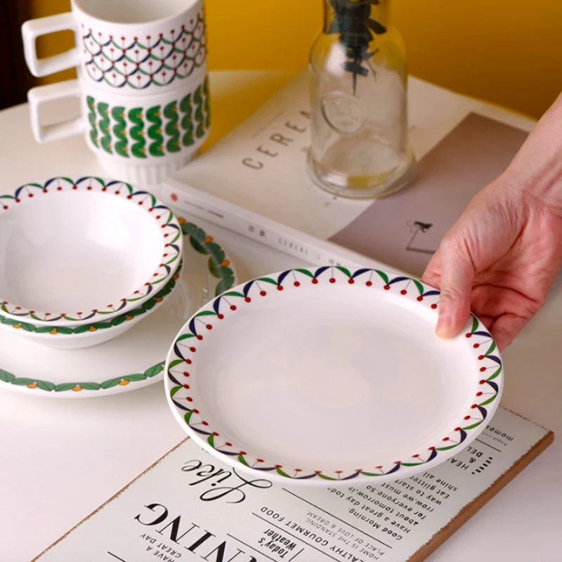 Тарелка для салата Ужин Блюдо мультфильм шаблон тарелки стейков домашний