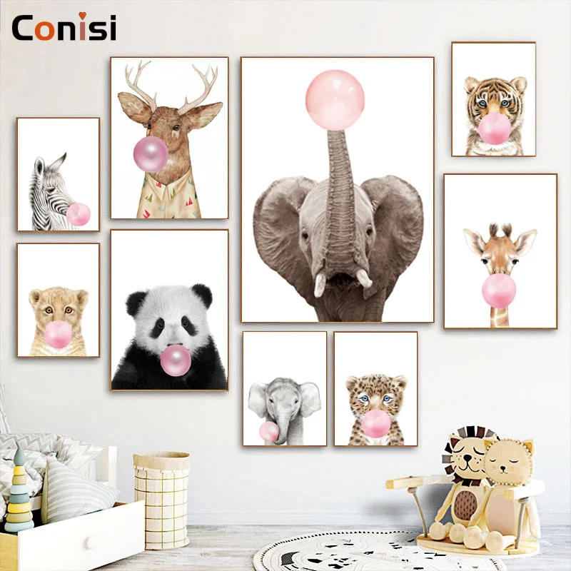 Картина на холсте для детской комнаты с животными|Рисование и каллиграфия| |