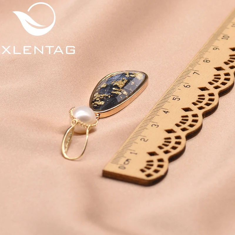 Серьги XlentAg женские из серебра 925 пробы с натуральным пресноводным
