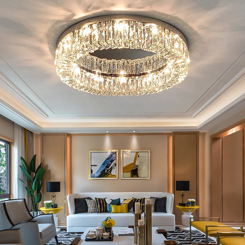 

Living Room Bedroom Luxury Crystal Led Ceiling Lamp Modern Minimalist Indoor Lighting Decor Ceiling Lights Home Ceiling Fixtures