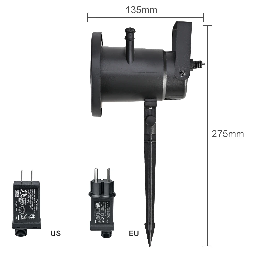 Рождественский проектор в виде снежинок с 12 узорами ландшафтный светильник для