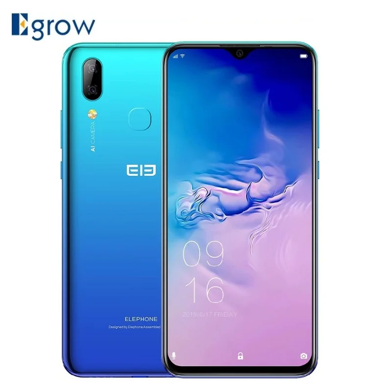 Elephone A6 Max Android 9 0 6 53 дюймов 4 Гб 64 MT6762V 20MP камера NFC Беспроводная зарядка для лица ID