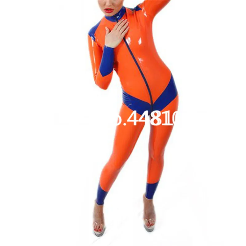 Латексные облегающие костюмы латексный костюм для девочек на молнии спереди 100%