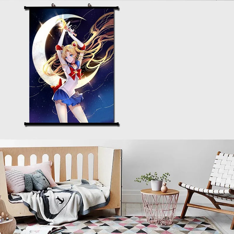 

Vintage Posters Japanese Anime Sexy Sailor Moon Painting Hanging Wall Scroll Home Decor Poster Cosplay Various Movie Posters