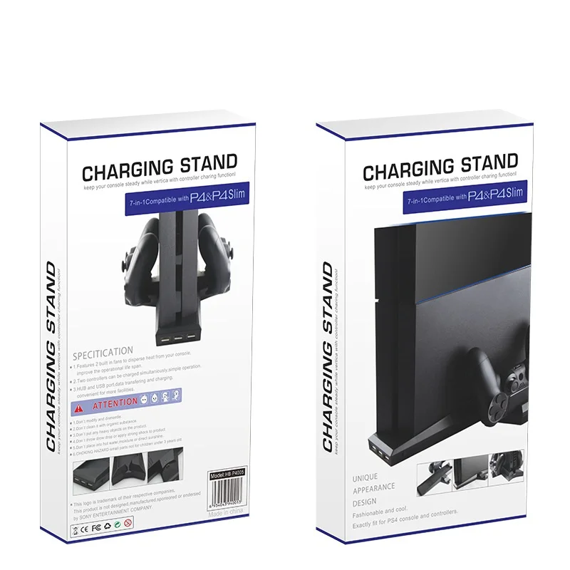 Вертикальная подставка для контроллера консоли Sony PS4/PS4 Slim охлаждающая хранения